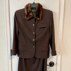 Ralph Lauren Brown Jacket/Skirt Sz 6